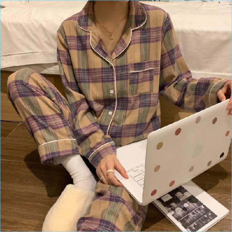 Women's Sleepwear pajamas women spring and autumn cotton long sleeve cardigan senior feeling can be worn outside the residential suit set 230310
