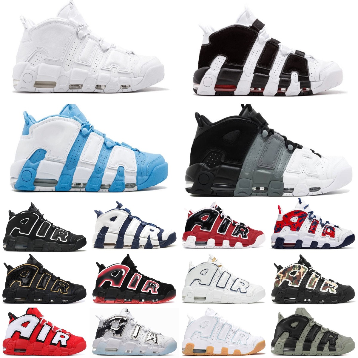 Designer Mens Women Basketball Shoes 96 Uptempos Tri-Color Pippens Total Orange White Sunset Black Bulls Hoop Pack University Blue UNC Trainers Sneakers, Box
Designer Mens Women Basketball Shoes 96 Uptempos Tri-Color Pippens Total Orange White Sunset Black Bulls Hoop Pack University Blue UNC Trainers Sneakers, Box