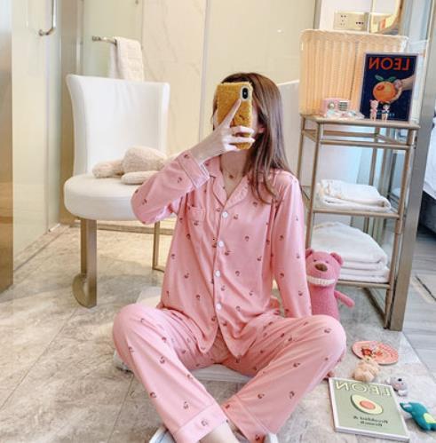 Women's Sleepwear Ins Net Red Long Sleeve Student's Sleepwear Pijamas Sweet Fresh Autumn Winter Two-piece Set Pajamas Women Cute Home Clothe