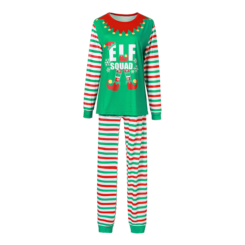 Family Matching Outfits Christmas Parentchild Pajamas Set Xmas Home Elf Print Sleepwear Nightwear Kids Dad Mom 230310