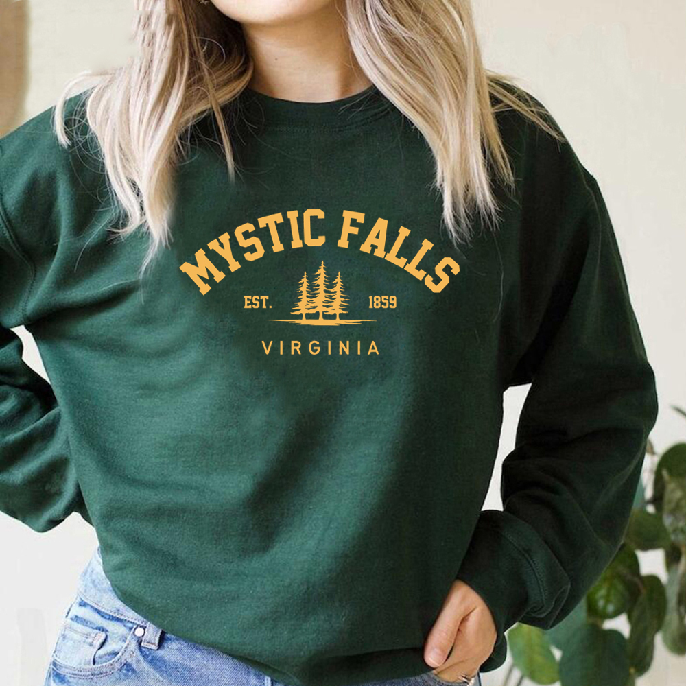 Womens Hoodies Sweatshirts Mystic Falls Virginia Sweatshirt Salvatores Hoodie Unisex Long Sleeve Crewneck Pullovers Casual Sweater for Vampire Fans 23