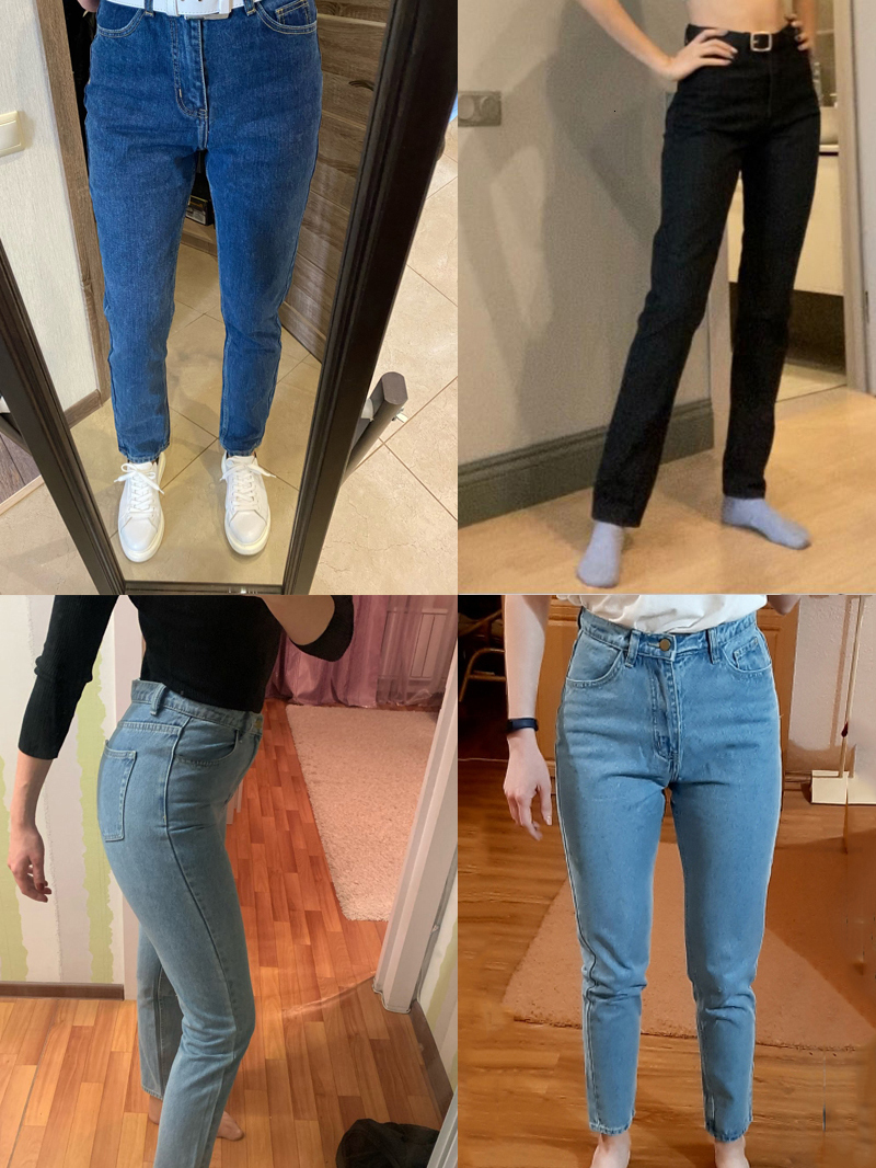 Women's Jeans Wixra Basic Jeans Soft Pants Harem Female Straight All Match High Waist Femme Long Denim Pants For Women Plus Size 230310