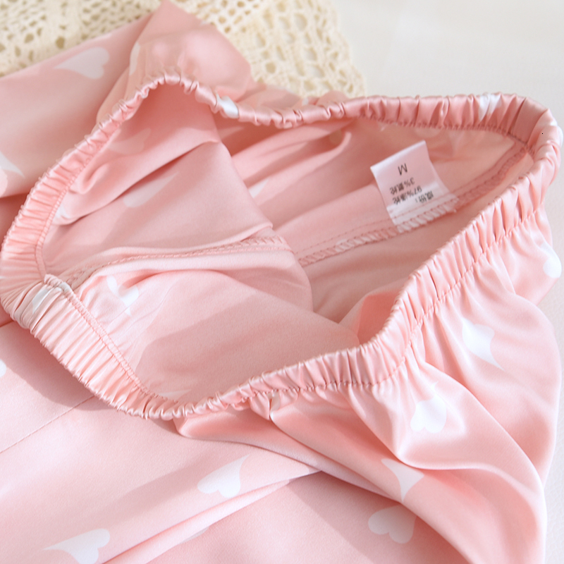 Women's Sleepwear Spring Summer Ladies Pajamas Set Ice Silk Women Long-Sleeved Home Service Suit Pyjama Clothes Femme Pijamas Mujer Feminino 2303