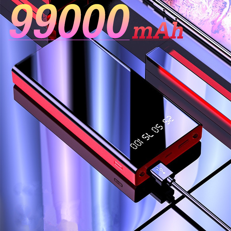 Power Banks 20000mAh Portable Charging Treasure Case External Battery Charger Power Bank 99000 mAh for Xiaomi Mi iPhone 12 Pusher