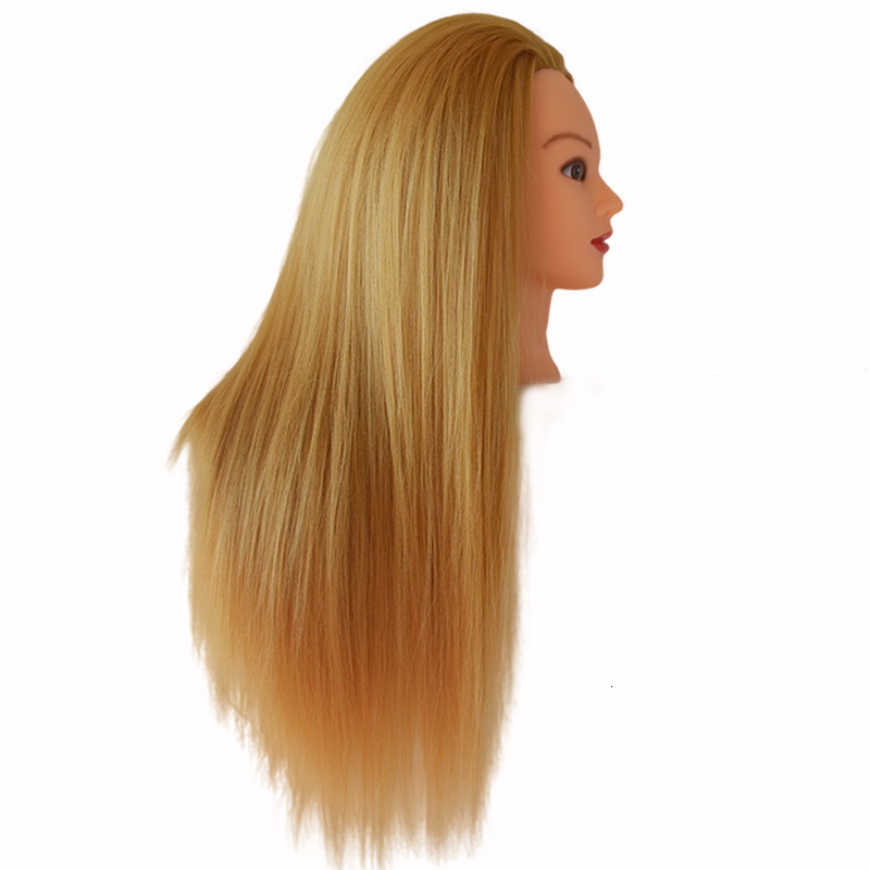 Mannequin Heads 100% High Temperature Fiber Blonde Hair Mannequin Head Training Head For Braid Hairdressing Manikin Doll Head With Clamp 230310