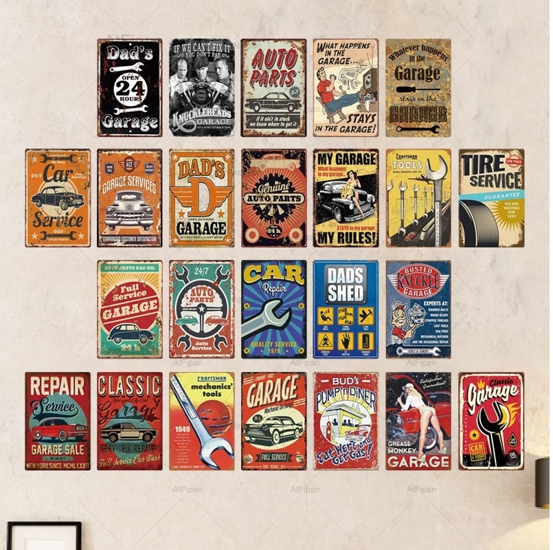 Garage Metal Tin Sign Maintenance tools Car Repare Metal Plaque Vintage DAD'S GARAGE Retro Tin Sign Man Cave Metal Wall Decor Personalized Art Decor Size 30X20CM w01
Garage Metal Tin Sign Maintenance tools Car Repare Metal Plaque Vintage DAD'S GARAGE Retro Tin Sign Man Cave Metal Wall Decor Personalized Art Decor Size 30X20CM w01