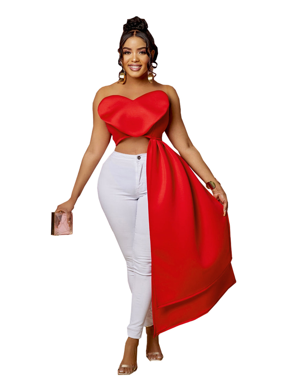 And Bulk Wholesaletanks Camis Boutique Solid Tube Top Fashion Irregular Heart Panelled Crop Tops Tanks Women Party Club Corset Top Designer