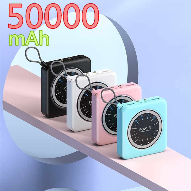 10000mAh Mini Power Bank Phone Portable Fast Charger With LED Light USB Ports External Battery For iPhone 12Pro Xiaomi Huawei