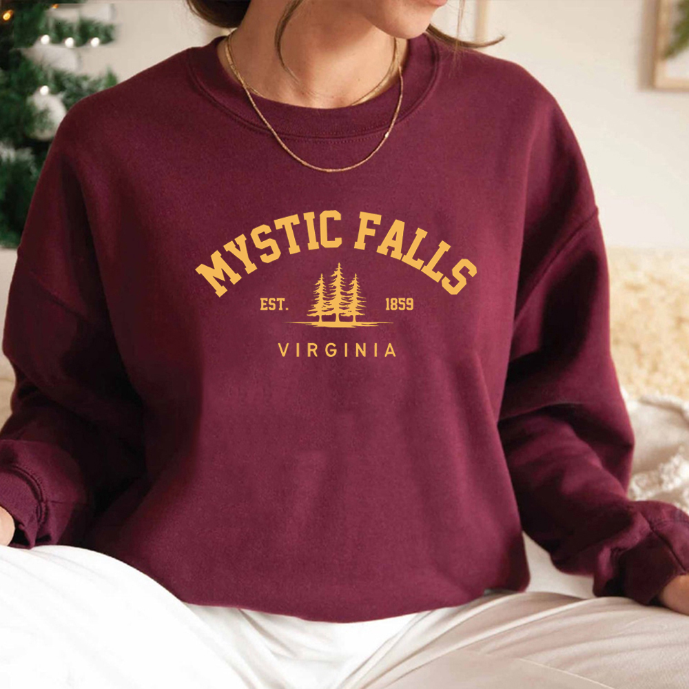 Womens Hoodies Sweatshirts Mystic Falls Virginia Sweatshirt Salvatores Hoodie Unisex Long Sleeve Crewneck Pullovers Casual Sweater for Vampire Fans 23