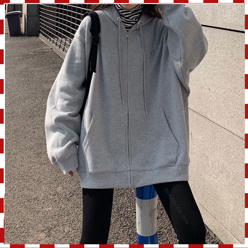 Womens Hoodies Sweatshirts Women Casual Zip Up Oversized Hoodie Sweatshirt Female Streetwear Hooded Pocket Zipper Harajuku Sweat Shirt Y2k Top Clothes