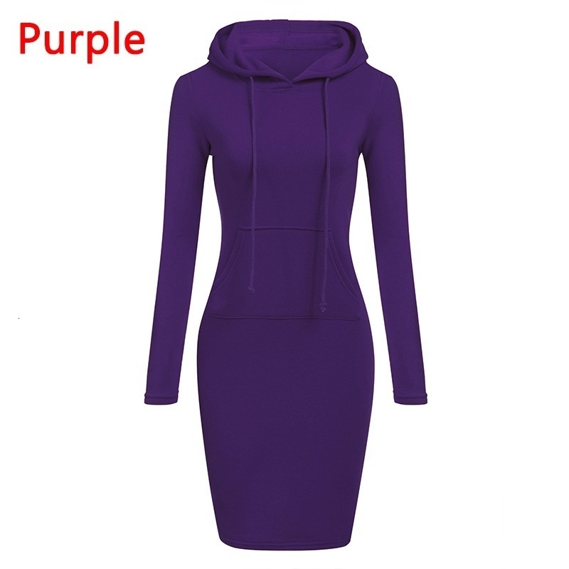 Womens Hoodies Sweatshirts WomenAutumn Winter Fashion Sweatshirt Dresses Female Pocket Hooded Casual Solid Color Long Sleeve Mini Kleid 230310