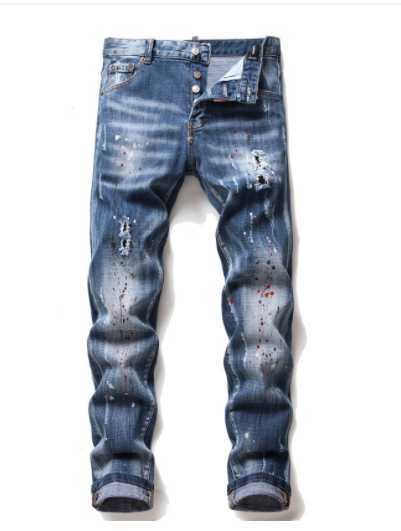 Men's Jeans Stretch Skinny Denim Ripped Quality Classic Luxury Brand Blue Pants Street Slim Fit Size 28-38 Y2303
