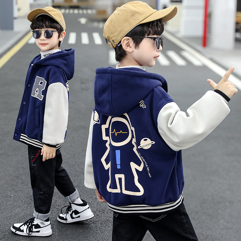 Jackets Fashion Baby Boy Baseball Jacket Spring Autumn Toddler Kids Letter Print Cotton Coat Sport Outwear Clothes 2 To 13 Years Old 230310
