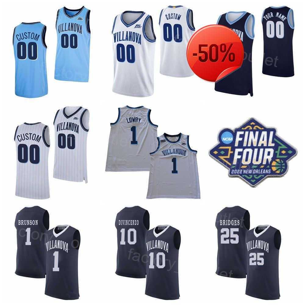 College wear NCAA 2022 Final Four Villanova Wildcats College 10 Donte DiVincenzo Jersey Basketball 1 Jalen Brunson 1 Kyle Lowry 25 Mikal Bri