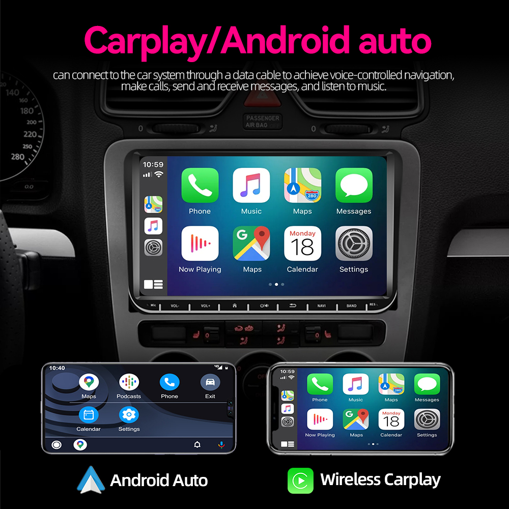 Car DVD Carplay Android Auto10 Car Radio Multimedia Player GPS For Volkswagen VW Golf 5 6 Passat B5 Bluetooth FM 2 Din DVD Player