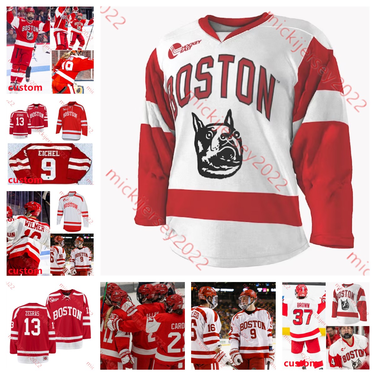 

Stitched Boston University Terriers Hockey Jersey Jay O'Brien Jack Page Lane Hutson Devin Kaplan Brian Carrabes Domenick Fensore Sam Stevens Boston University, Red terriers