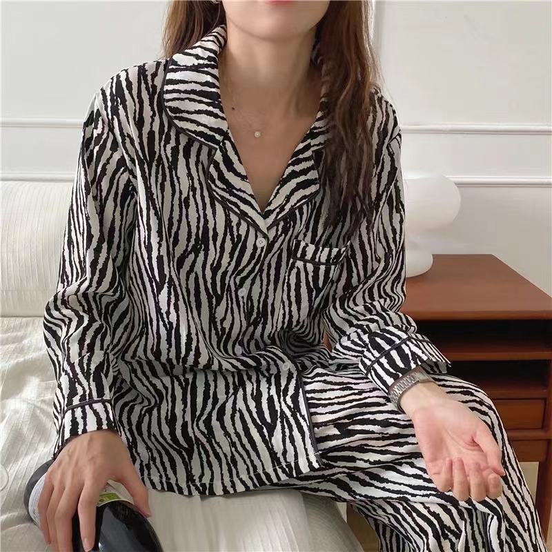 Women's Sleepwear Spring Women Plaid Pajamas Set Casual Loose Sleepwear Full Sleeve TopsLong Pants 2 Pcs Suit Home Clothes Pyjamas Nightwear 2303