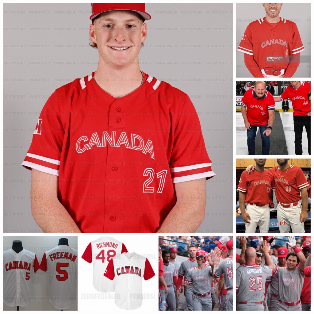 

Team Canada 2023 WBC Jersey World Baseball Classic Freddie Freeman Otto Lopez Jacob Robson Tyler O'Neill Abraham Toro Cal Quantrill Matt Brash, 2023 grey