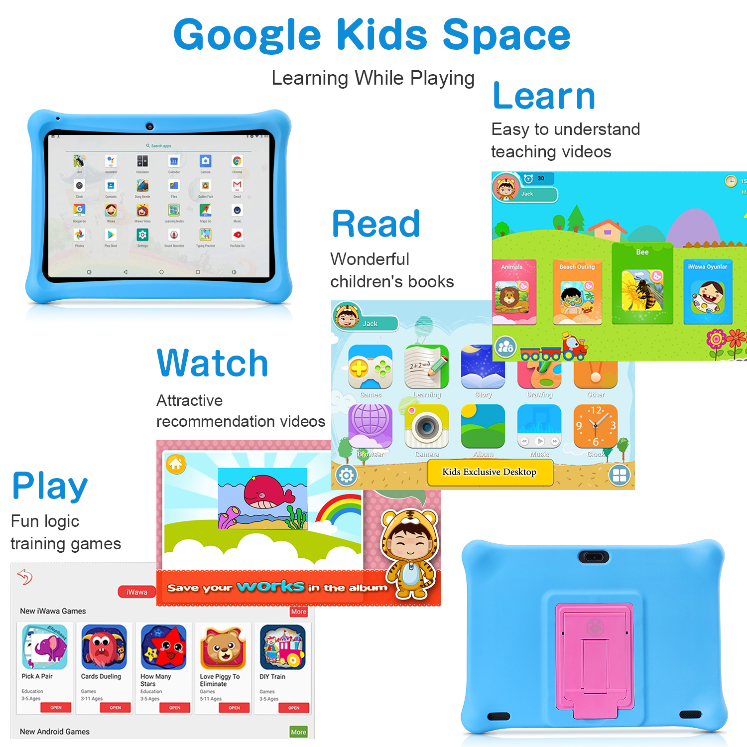 10 Inch Android Kids Tablet PC For Study Education Children Tablet With Silicone Case 32GB Google Play WiFi Tablet with Holder, Blue
10 Inch Android Kids Tablet PC For Study Education Children Tablet With Silicone Case 32GB Google Play WiFi Tablet with Holder, Blue