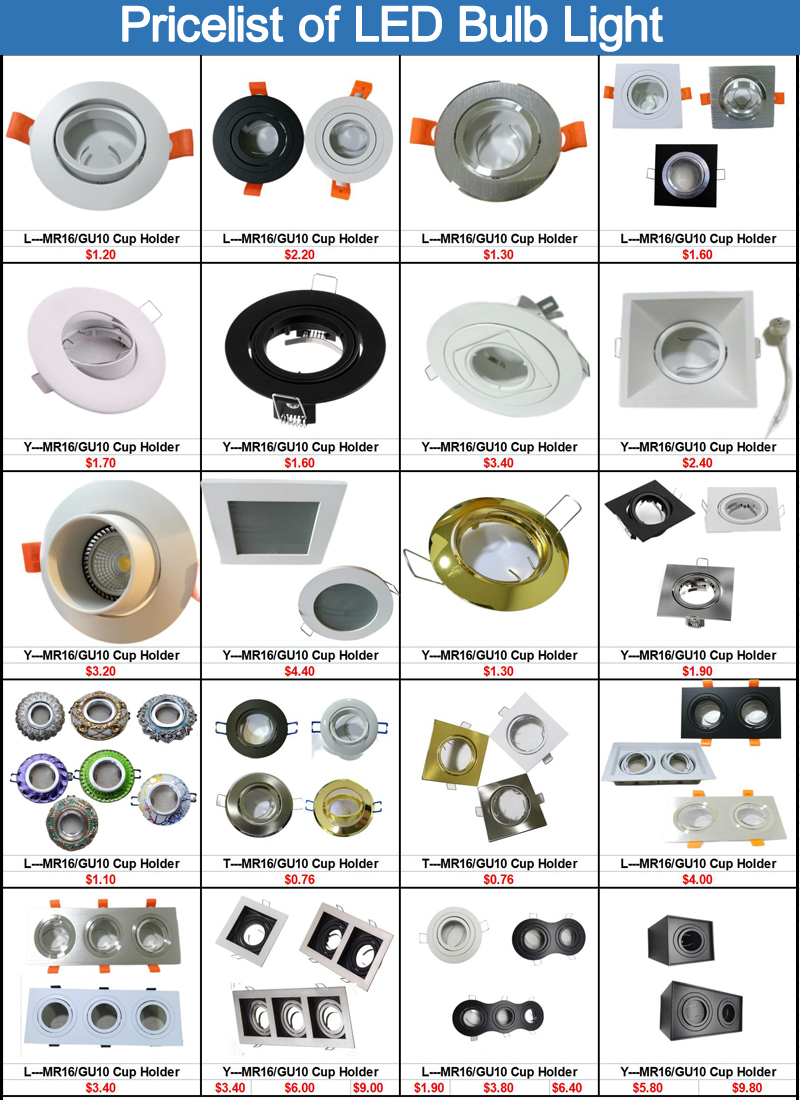 Lighting Accessories Downlight Recessed Spotlight Metal Square Light Frame Square Fixture Holders Adjustable Cutout 70mm LED Halogens GU10 MR16 creste