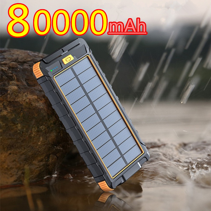 80000mAh Solar Power Bank Portable Charger USB Outdoor Large Capacity External Battery for iPhone Samsung Xiaomi - view 6