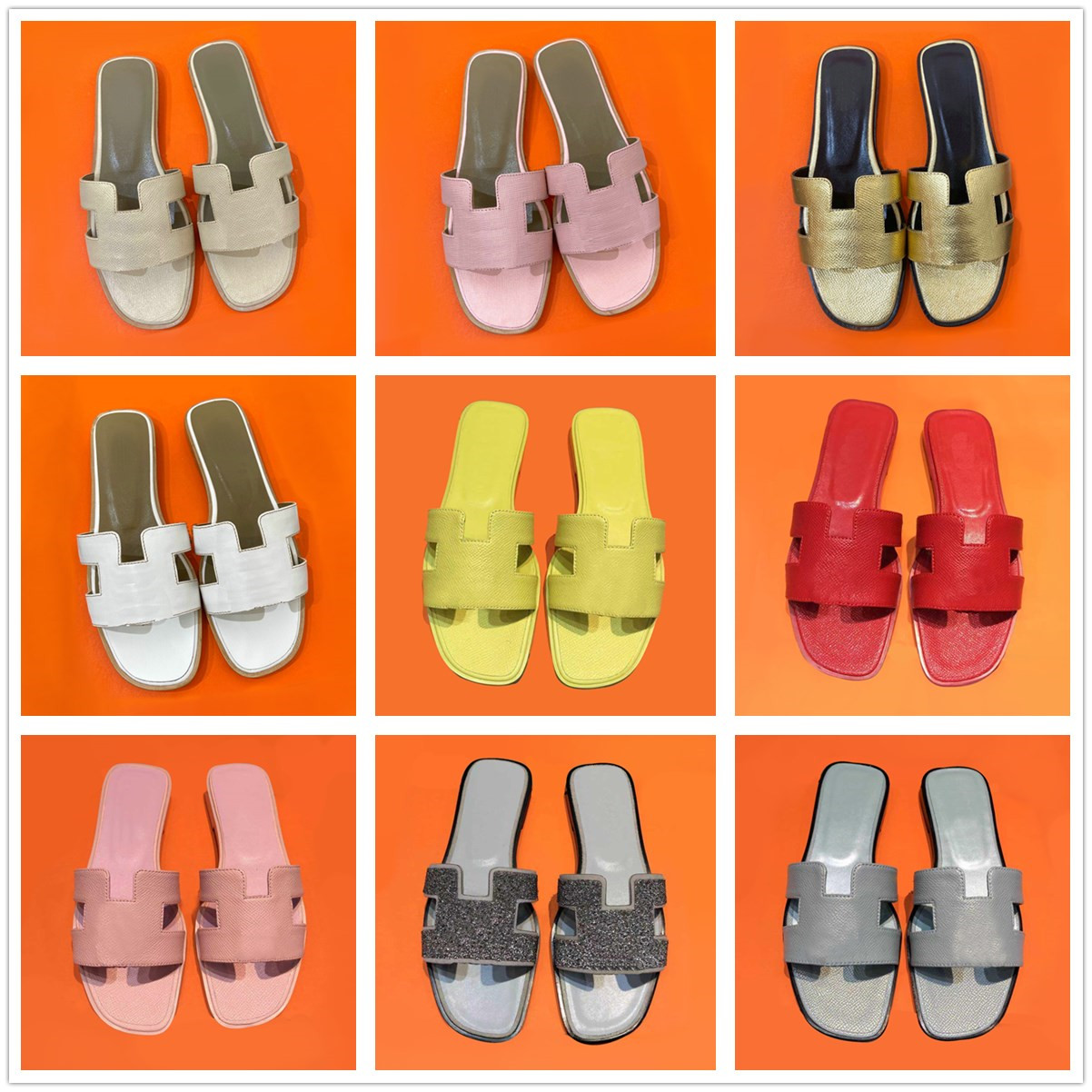 H*-brand Top Quality Summer Flat Slides Ladies Beach Sandal Designer Women Fashion Leather Slippers, Color 1
H*-brand Top Quality Summer Flat Slides Ladies Beach Sandal Designer Women Fashion Leather Slippers, Color 1