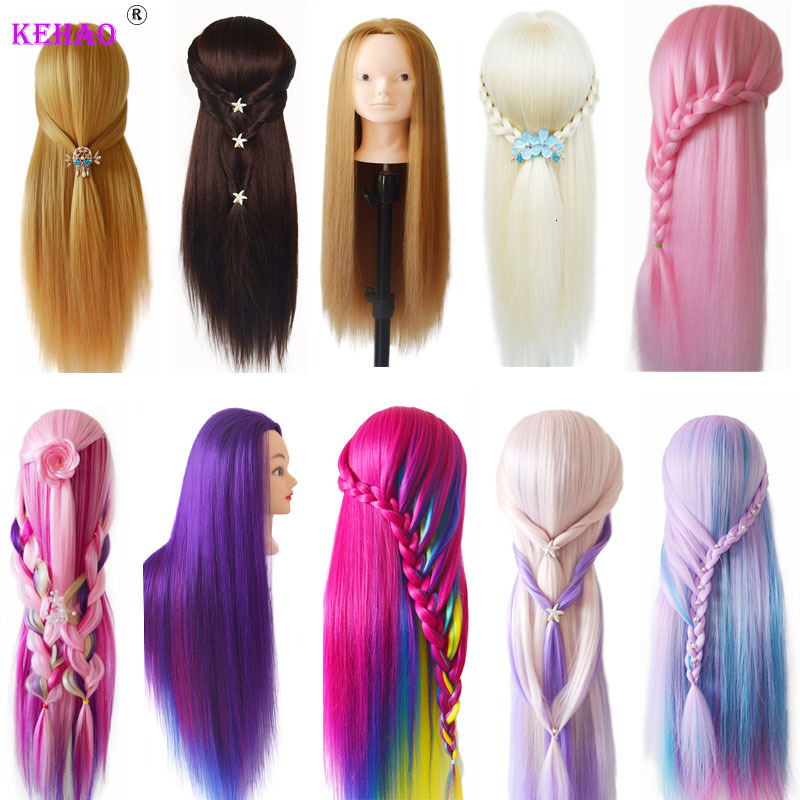 Mannequin Heads 100% High Temperature Fiber Blonde Hair Mannequin Head Training Head For Braid Hairdressing Manikin Doll Head With Clamp 230310