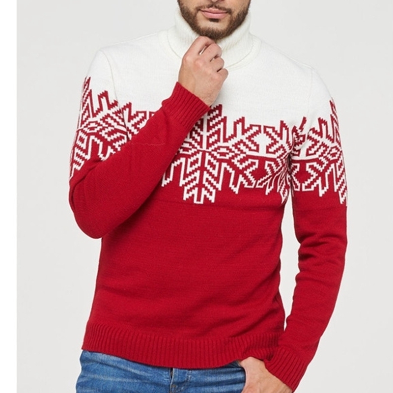 Family Matching Outfits Turtleneck Christmas Sweater Xmas Sweaters for Couple Men Parentchild Casual Loose Knitwear Long Sleeve 230310
