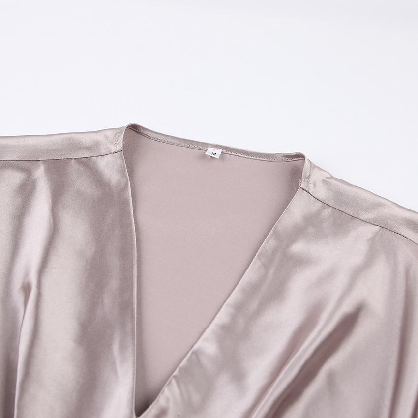 Women's Sleepwear Restve Chic Pajamas For Women 2 Piece Set Satin V Neck Long Sleeve Tops Solid Home Suit Sets With Pants Casual Autumn 230310