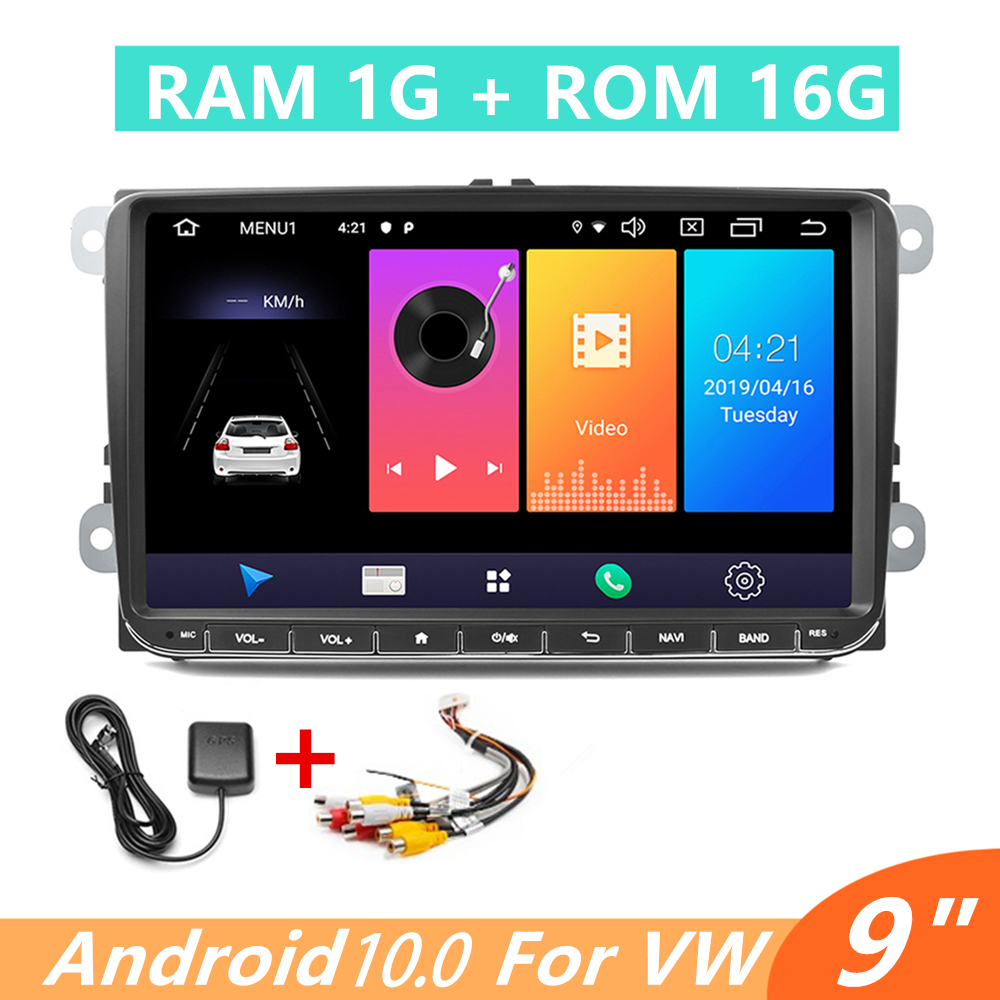 2 DIN Android10.0 Car DVD Radio GPS Navigation pour siège Leon Altea VW Amarok Touran Skoda Octavia 2 Polo Golf 5 6 7 Multimedia Auto