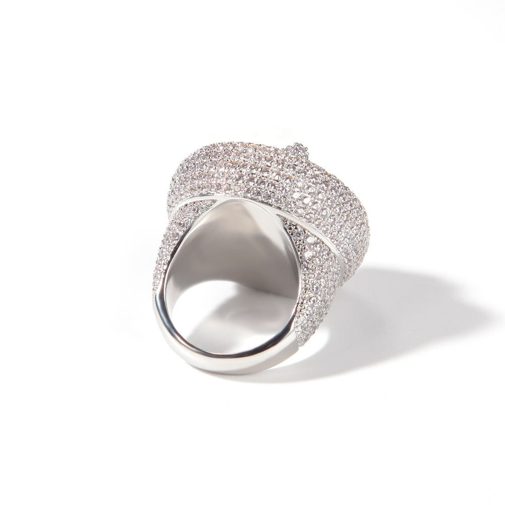 Iced Out Custom Letter Name Rotate Ring Band for Men 18K Real Gold Personalized Initial Rings Rotating Anti-stress Anxiety Hip Hop Party Jewelry Lover