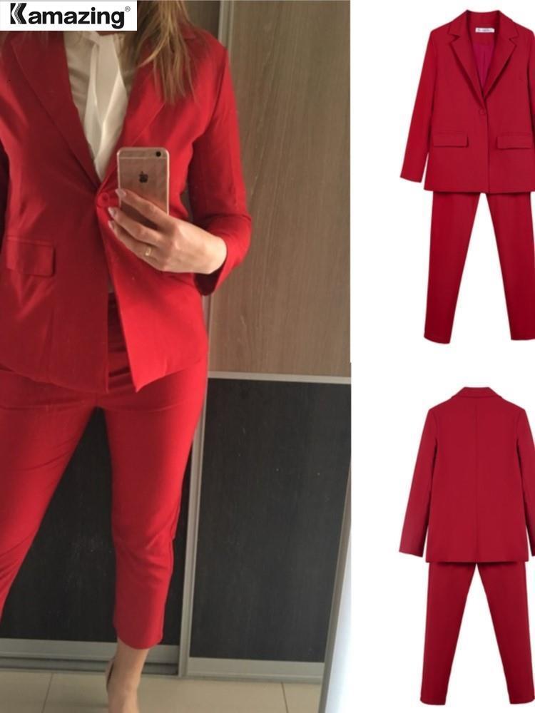 Women's Suits Blazers Female Pants Suits OL 2 Piece Set for Women Business Interview Uniform Blazer Pencil Pants Office Lady Suit 230310