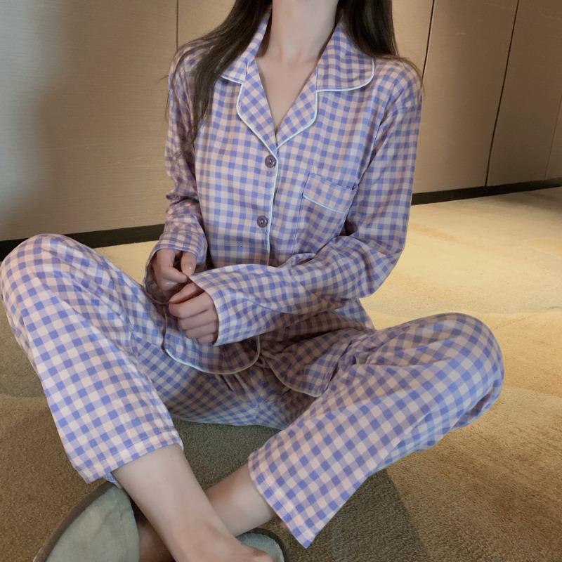 Women's Sleepwear pajamas women spring and autumn cotton long sleeve cardigan senior feeling can be worn outside the residential suit set 230310