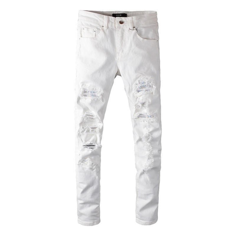 Men's Jeans Italian Style Fashion Men High Quality White Elastic Ripped Vintage Designer Pants Patchwork Hip Hop Homme1, White 1
Men's Jeans Italian Style Fashion Men High Quality White Elastic Ripped Vintage Designer Pants Patchwork Hip Hop Homme1, White 1