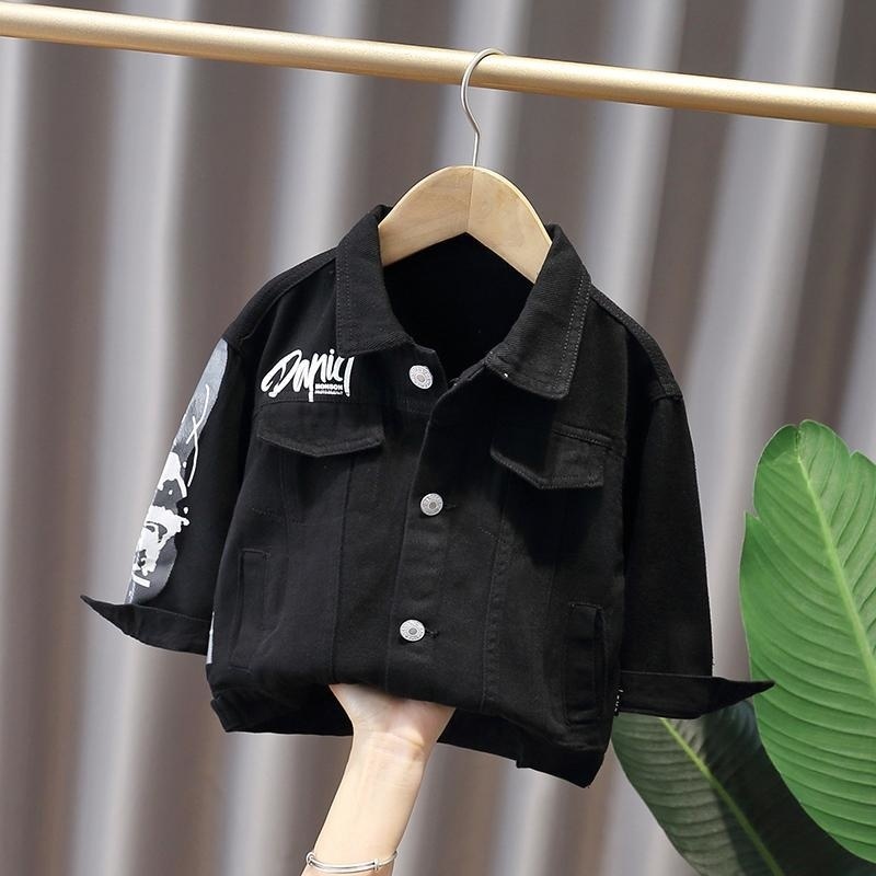 Jackets Boys Kids Clothes For Teens Denim Autumn Black Coat Children Clothing Boy Outwear Outerwear 230310