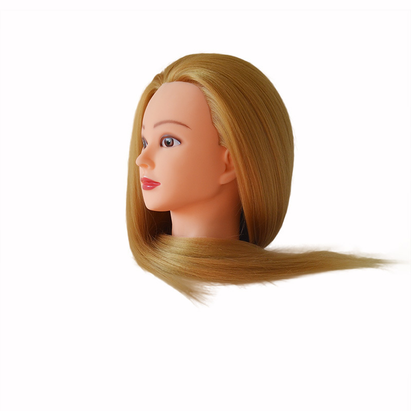 Mannequin Heads 100% High Temperature Fiber Blonde Hair Mannequin Head Training Head For Braid Hairdressing Manikin Doll Head With Clamp 230310