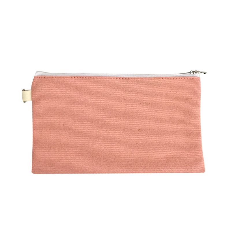 Simplicity Blank Canvas Zipper Pencil Cases Bags Pen Pouches Cotton Cosmetic Makeup Mobile Phone Clutch pocket money Bag