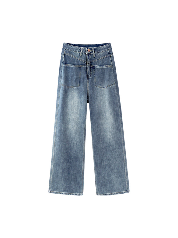 Women's Jeans Blue Baggy Jeans Pants For Women Straight Jeans High Waist Streetwear Vintage Pants Casual Ladies Denim Wide Leg Trouser 230310