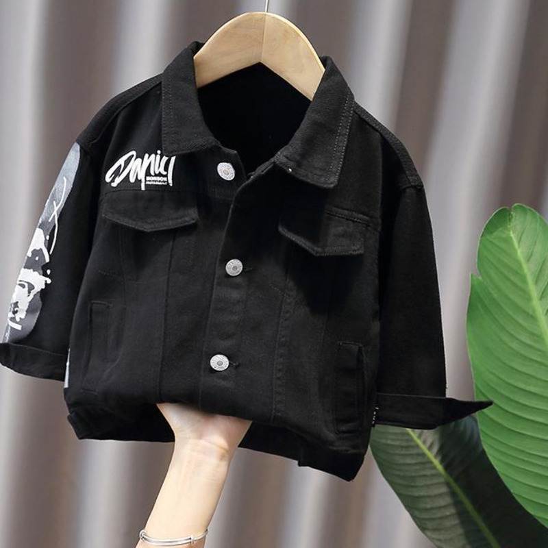 Jackets Boys Kids Clothes For Teens Denim Autumn Black Coat Children Clothing Boy Outwear Outerwear 230310