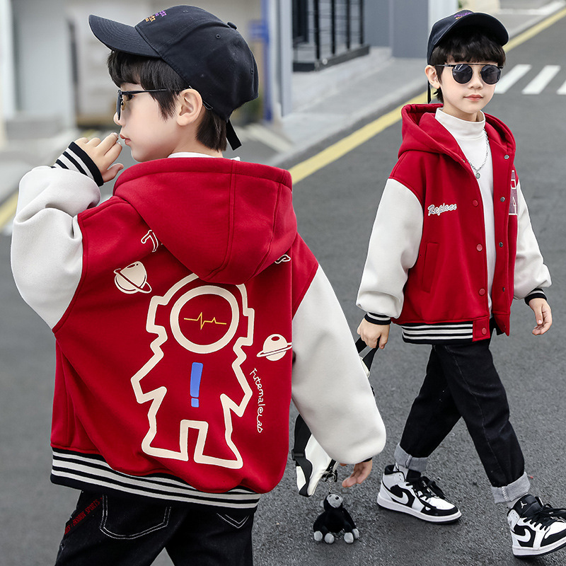 Jackets Fashion Baby Boy Baseball Jacket Spring Autumn Toddler Kids Letter Print Cotton Coat Sport Outwear Clothes 2 To 13 Years Old 230310