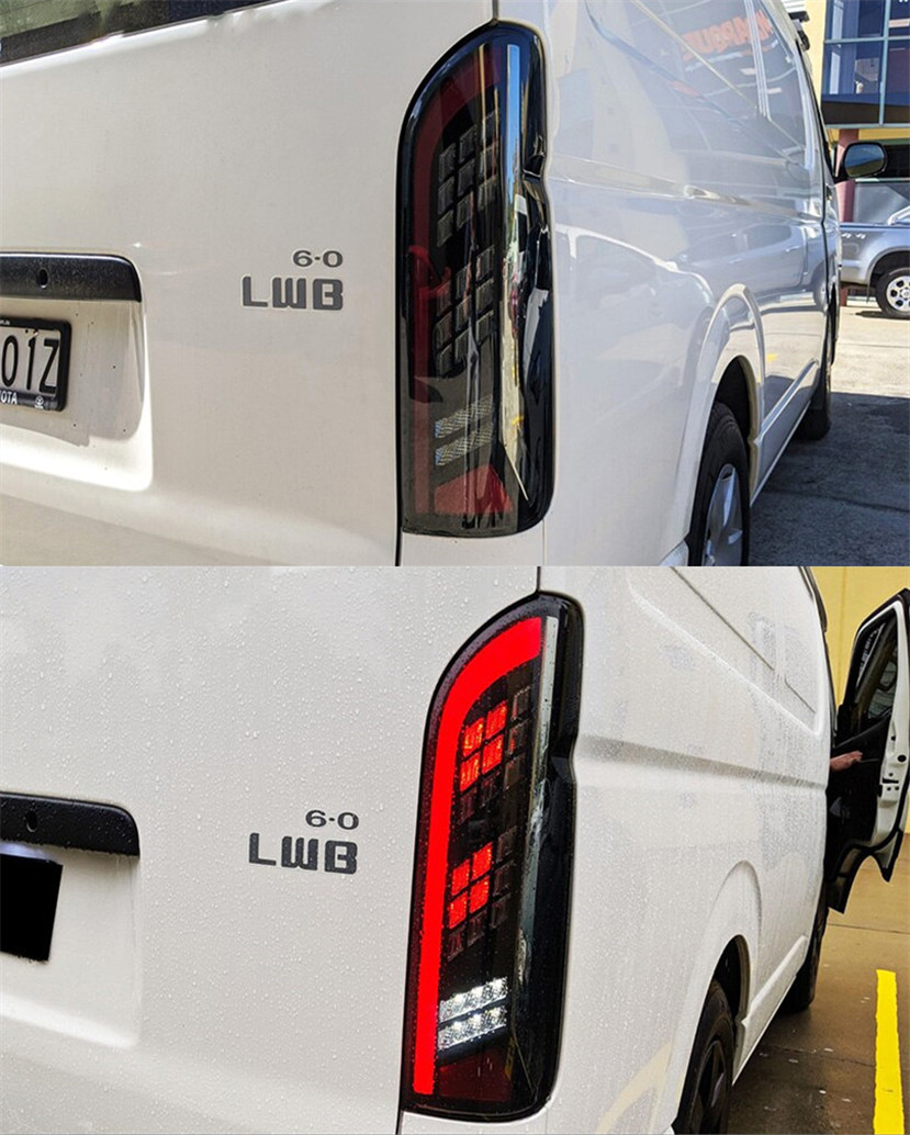 LED Rear Lights for Toyota Hiace 20 05-20 15 Car Modified Singal Lamps Turning Brake Lights Plug and Play