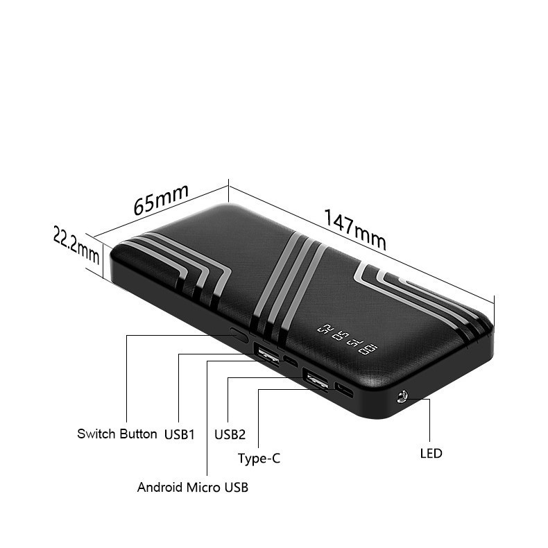 80000mAh Power Banks High-capacity External Battery Charger Fast Charging PowerBank Portable Power Bank Charger for Iphone