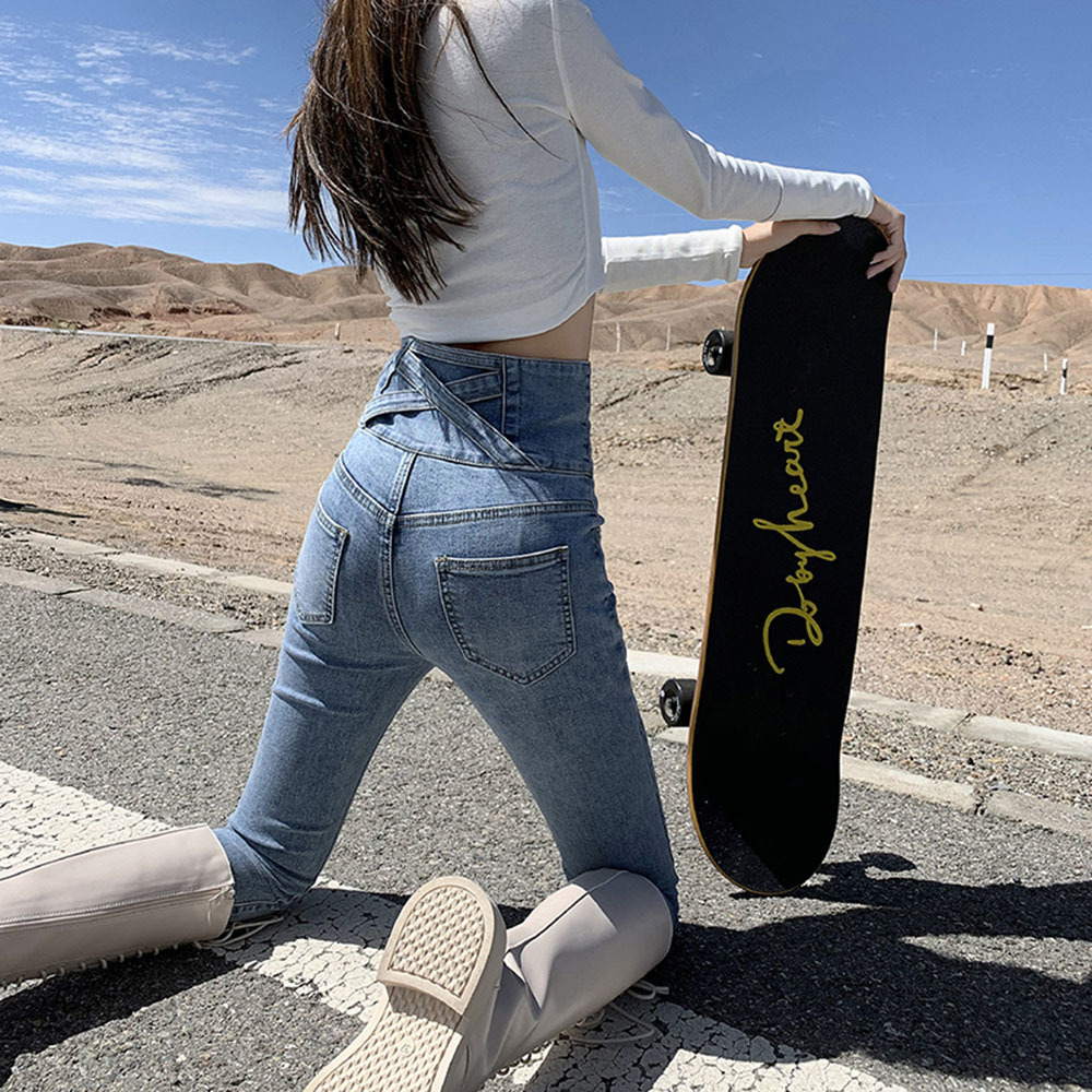 Women's Jeans Skinny Pencil Jeans Four Buttons Vintage High Waist Women Slim Stretch Denim Pants Tight Trousers Women's Pants 230310