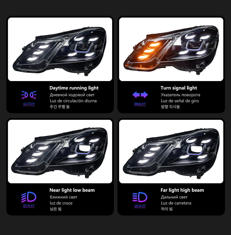 Auto Styling LED Light Bulb Headlights For Benz E-Class W212 W211 20 09-20 16 DRL Daytime Running Lights