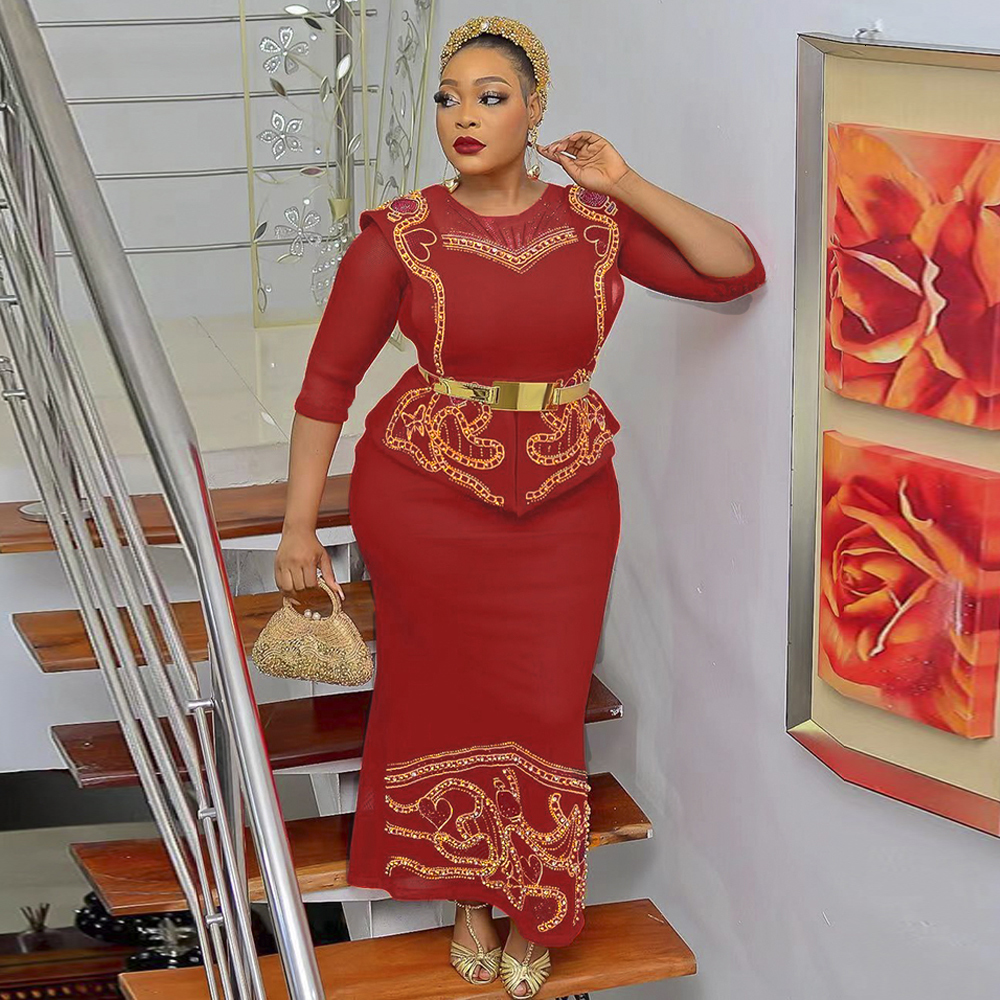 Ethnic Clothing MD Robe Africaine Femme Plus Size Mermaid Dresses For Women African Dashiki Ankara Maxi Robe Party Dress Spring Turkey Wear 230310