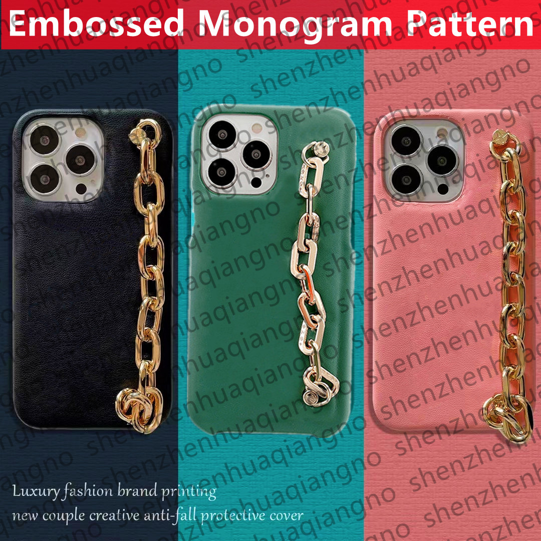 Luxurys Leather Phone Cases For iPhone 13 ProMax i 12 11 Pro Fashion Designer Bracelet Wristband Thick Golden Chain Worn in the Hand Embossing Monogram Handbag Cover, Green +v logo
Luxurys Leather Phone Cases For iPhone 13 ProMax i 12 11 Pro Fashion Designer Bracelet Wristband Thick Golden Chain Worn in the Hand Embossing Monogram Handbag Cover, Green +v logo