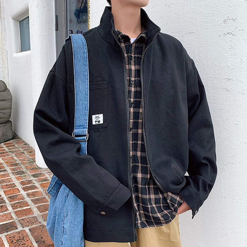 Men's Jackets Hybskr High Street Army Green Men Jackets Harajuku Casual Zipper Man Outerwear Coats Fashion Male Hip Hop Loose Coats 230311