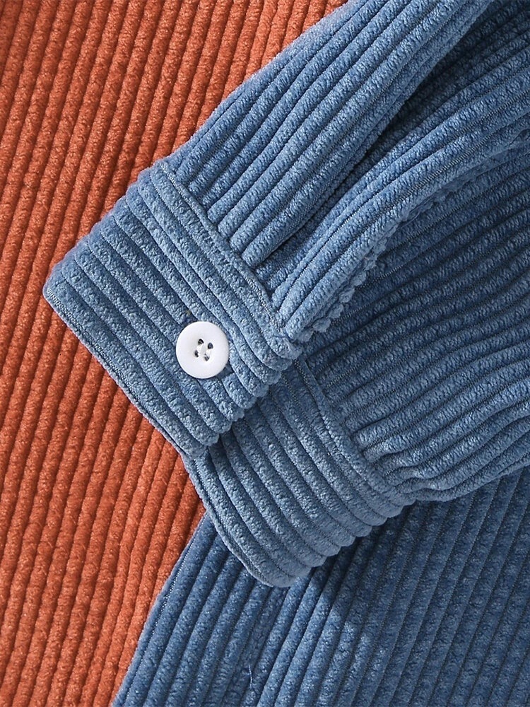 Men's Jackets Spring Autumn men's coat contrast color lapel European and American corduroy men's jacket Japanese fresh men's top b