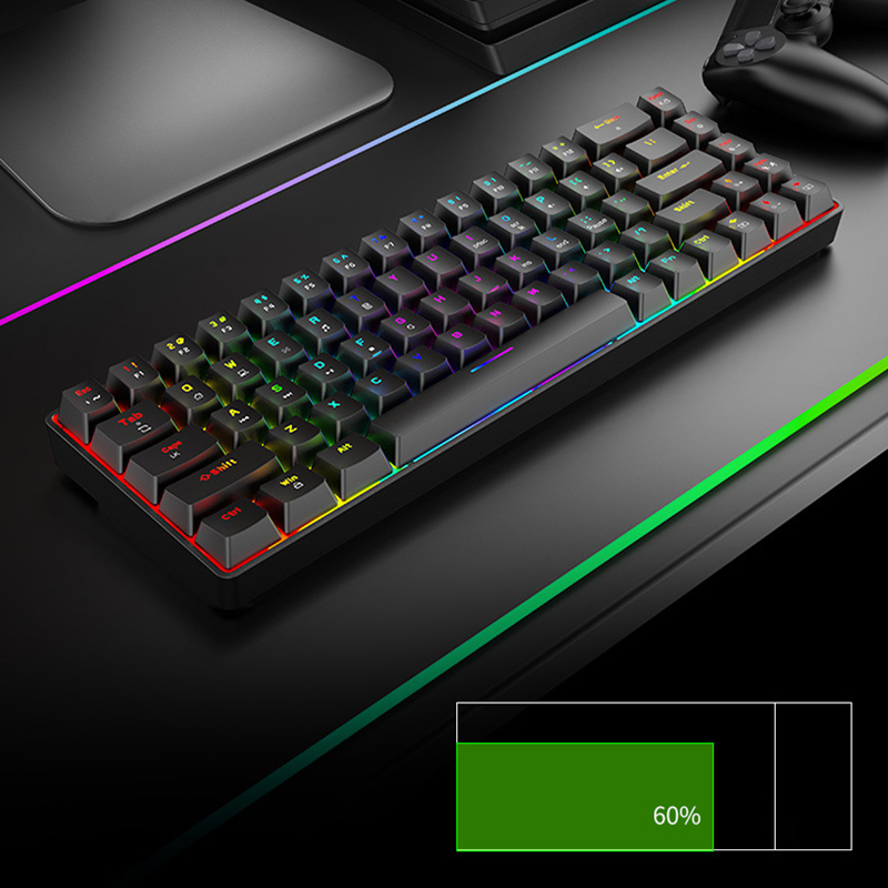 T8 68 Keys RGB Mini Gaming Mechanical Keyboard Macro Programming 60% Wired Mechanical Gaming Keyboards For Computer Laptop Gamer