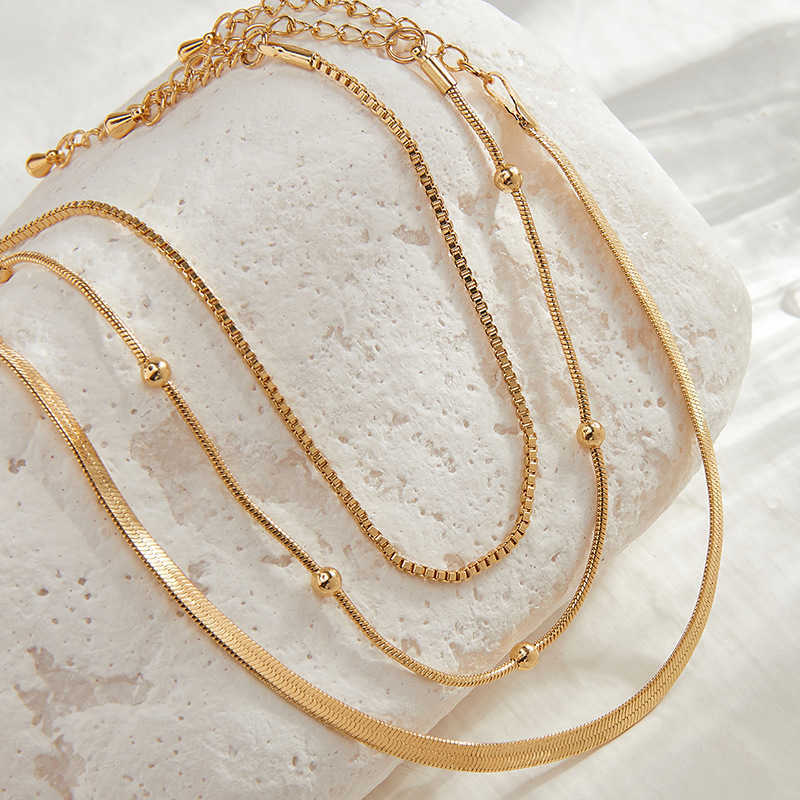 Bracelets Small crowd plated with 14k real gold ins style simple and versatile hip-hop three-layer bean box snake chain bracelet for women link A
Bracelets Small crowd plated with 14k real gold ins style simple and versatile hip-hop three-layer bean box snake chain bracelet for women link A